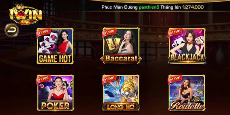 Danh mục trò chơi casino được yêu thích tại I WIN