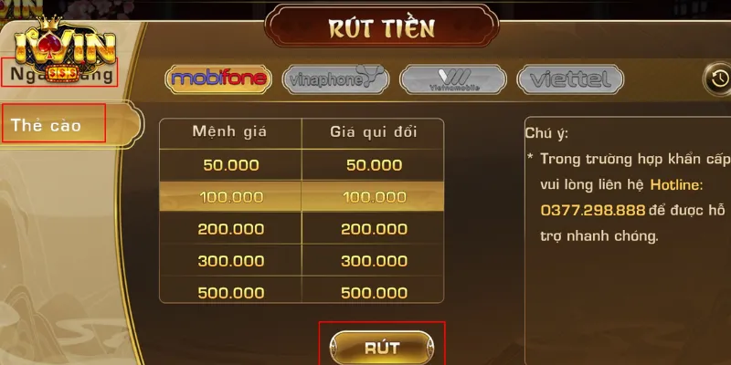 Các tiêu chí và yêu cầu khi thực hiện rút tiền tại I WIN